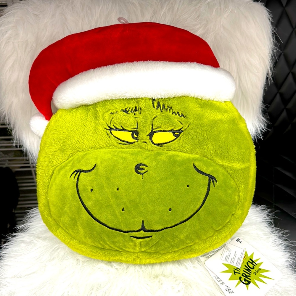 Grinch soft decorating pillow